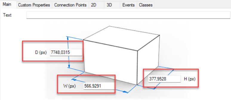 Angabe der Dimensionen