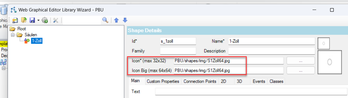 Trage Icons 32/64 pixel als Pfad ein